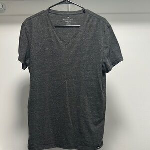 American Eagle Outfitters Gray Short Sleeve Tee V-Neck